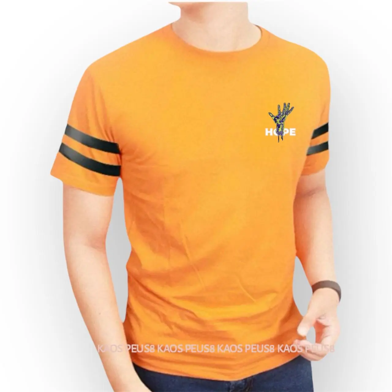 KAOS PRIA DISTRO SIZE DEWASA MODEL SANTAI  MOTIF HOPE TANGAN  LENGAN PENDEK BAHAN RAYON30S ADEM NYAMAN - BAJU OBLONG UKURAN M-XXL WARNA NAVY T-SHIRTS HITAM/PUTIH/NEVI/KUNING/MERAH