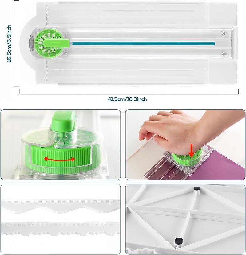 Product Introduction of Jef Paper cutter 12-in-1 Paper trimmer 12 modes Rotation control Portable use Creative teaching tools Used for scrapbook paper-cut art DIY creation 18