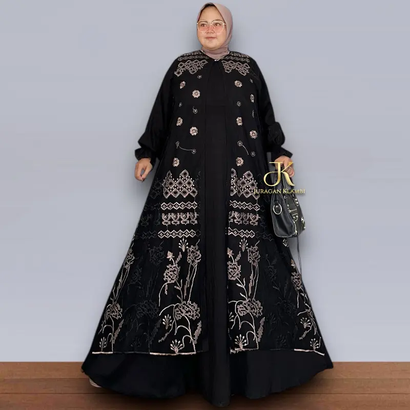 Gamis Brukat Tille Pololinen Jumbo LD 140+ Estimasi BB 70-120KG++ Kondangan Lebaran Mewah Free Bros | Juragan Klambi Muslim Wanita Maxi 0