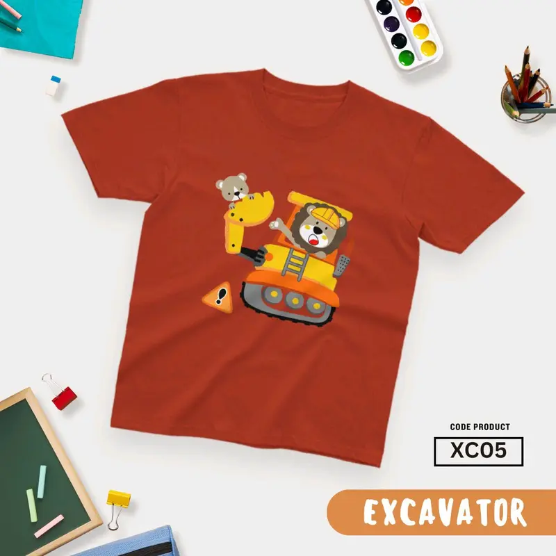 KAOS ANAK (EXCAVATOR SERIES TERBARU) NYAMAN DIPAKAI BAHAN HALUS Pakaian 3