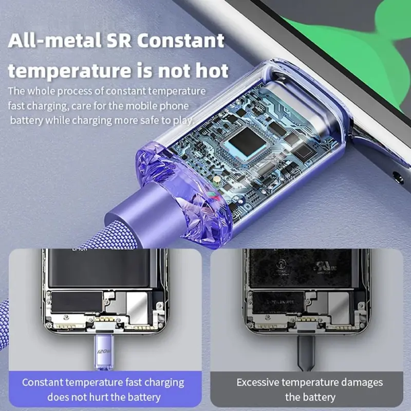 Cáp sạc nhanh, USB 3.0, 6A, Truyền, 25cm / 1m / 1,5m / 2m, Cáp sạc nhanh 120W, Cáp sạc Type C tốc độ cao, Phát hành năm 2024 7
