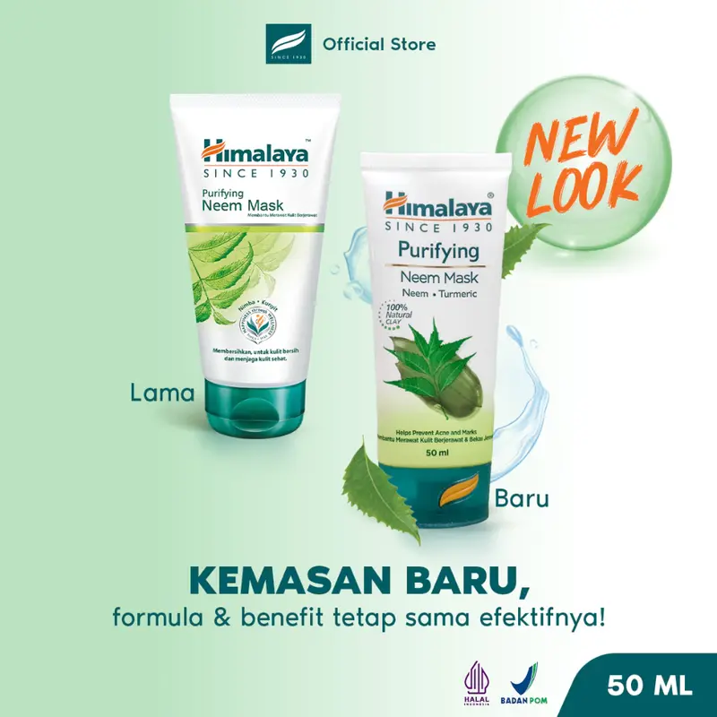 Himalaya Neem Mask 50ml 100ml / Himalaya Face Mask Mengencangkan Muka Masker Wajah Masker Anti Jerawat Kunyit 7