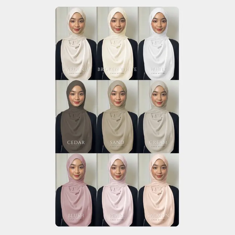 Sofia Bawal Shawl - Cala Attire | Pashmina oval hijab ala malaysia tudung kerudung jilbab syari malay instan curve epscarf crepe wanita musliminner 4