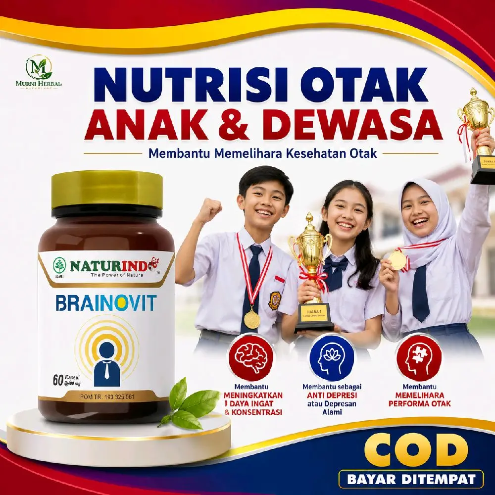 Multivitamin Otak Anak dan Dewasa Peningkatan Daya Ingat Kecerdasa Memperbaiki Saraf Otak dan Kesehatan Otak BRAINOVIT Isi 60 Kapsul