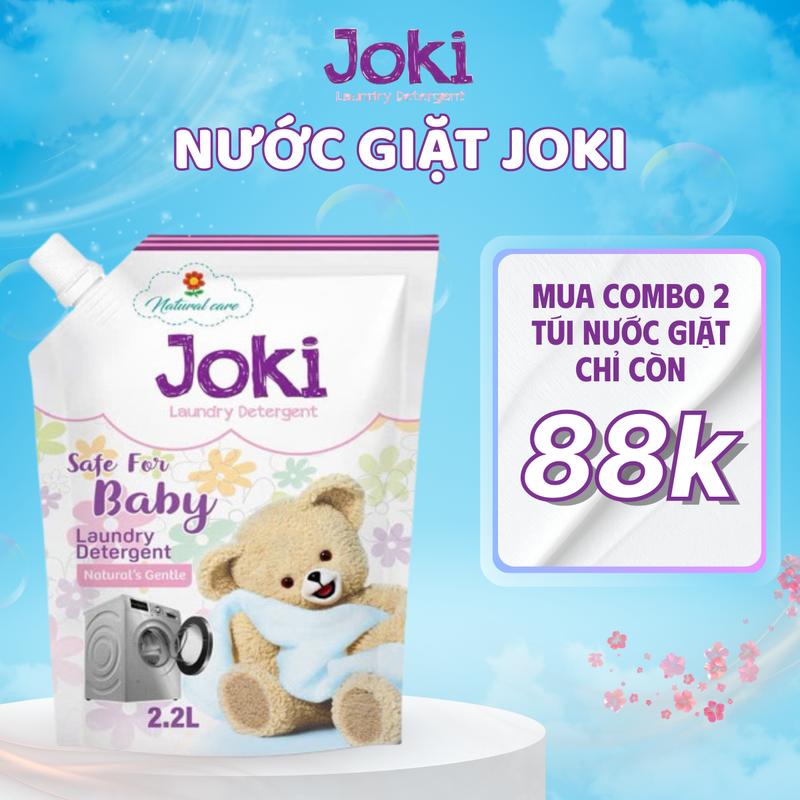  Joki Nước Giặt JOKI 2,2 lít Lưu Hương Cao Cấp - Làm Sạch Hiệu Quả An Toàn Cho Da & Trẻ Em Công Thức Tự Nhiên Mềm Mại Sợi Vải An Toàn Không Kích Ứng 