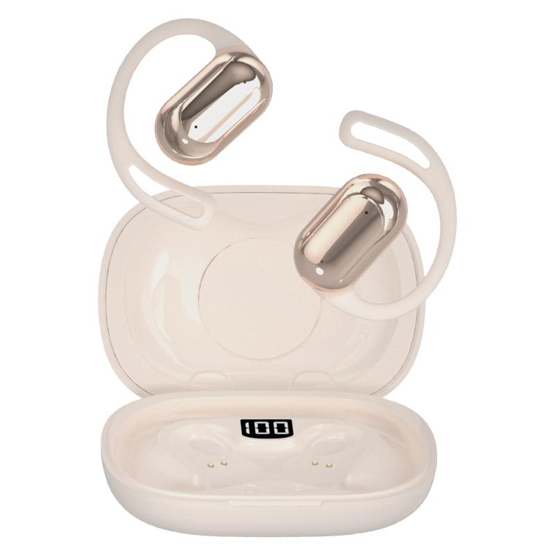 Tai Nghe Bluetooth Không Dây TWS O2, Cảm Ứng Với Màn Hình LED, Âm Thanh Nổi Dẫn Xương Đeo Vành Tai, Thích Hợp Cho Trò Chơi Và Thể Thao, Không Đau Tai Màu Đen