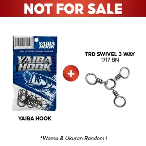 [NOT FOR SALE] YAIBA HOOK + SWIVEL TRD 3 AWAY UKURAN RANDOM | SWL-YBH