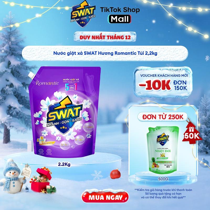 Nước giặt xả SWAT Nhiều mùi hương Túi 2,2kg