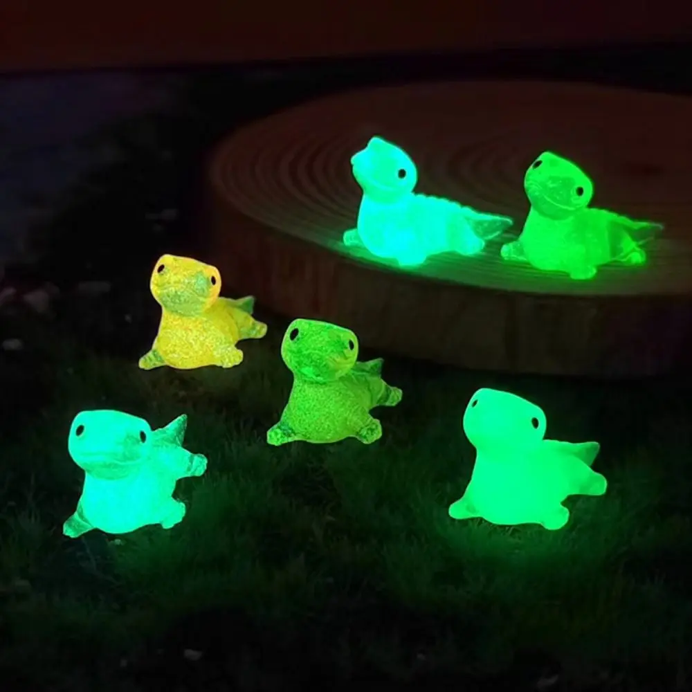 Creative Cute Mini Lizards Resin Craft Glow At Dark Lizards Miniatures Cartoon DIY Garden Lizard Ornaments Desktop