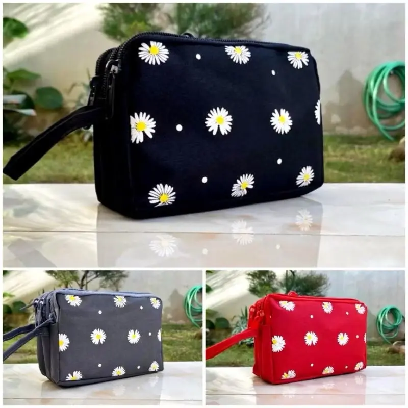 ￼Dompet Wanita HP 3 Resleting Eco Multifungsi Pouch 3 Ruang 17 x 10 dompet murah