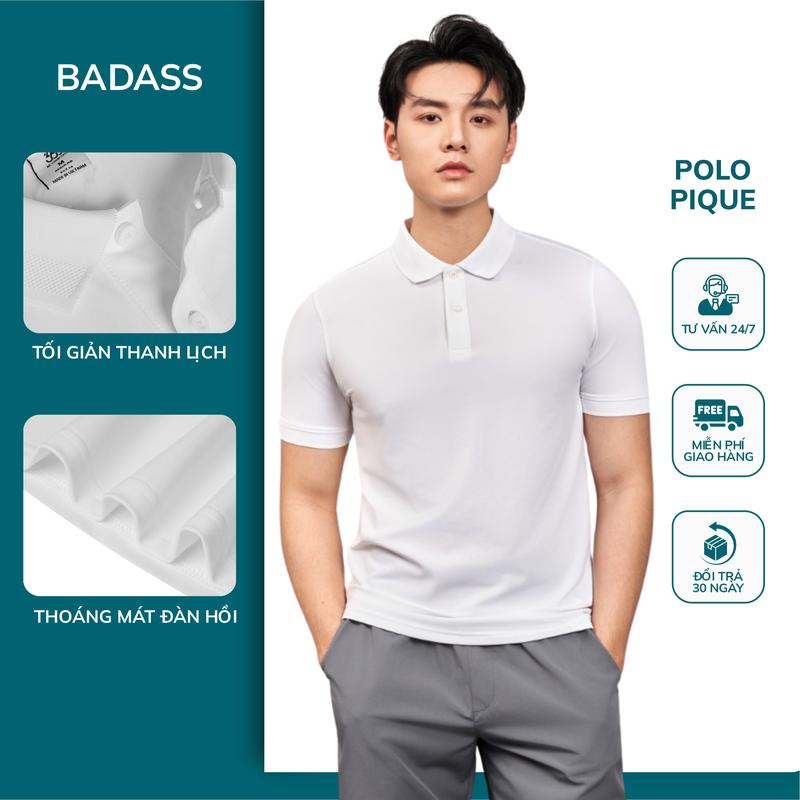 Áo polo nam dệt kim trẻ trung BADASS áo thun polo nam có cổ phom chuẩn,có bigsize 360 Boutique - POTOL516