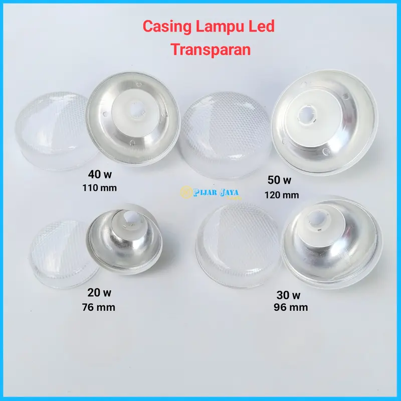 Casing Lampu LED Transparan 20 30 40 50 Watt Kap Cover Lampu Transparan 0