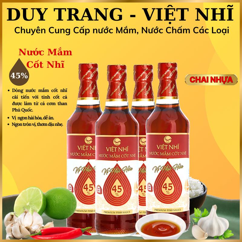 Combo 4 Chai Nước Mắm Cốt Nhĩ 45% – Chai Nhựa 500mil Ngon Tròn Vị Đậm Đà Tinh Túy Cá Cơm