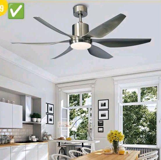 Quạt Trần Màu Ghi Xám  6 Cánh Nhựa ABS Cao Cấp