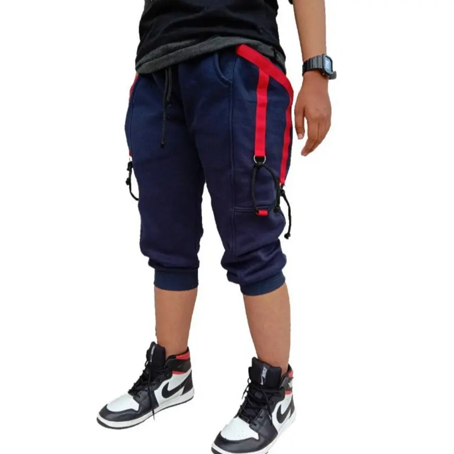 Celana joger pendek olahraga 3/4 joger sport Uniseks varian warna Biru Abu dan hitam