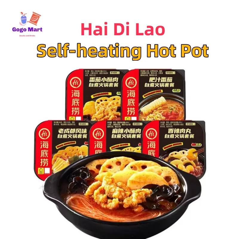 [4 Flavors] Hai Di Lao Self-Heating Hotpot/ Instant hot pot  - Mala Crispy Chicken, Tomato Crispy Chicken, Old Chengdu Style, Spicy Meatballs