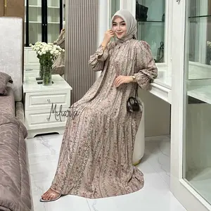 Series Rayya Az Zahra Gamis  Jumbo  Bahan Rayon Kancing Depan Busui LD 110-120 by Miliarta