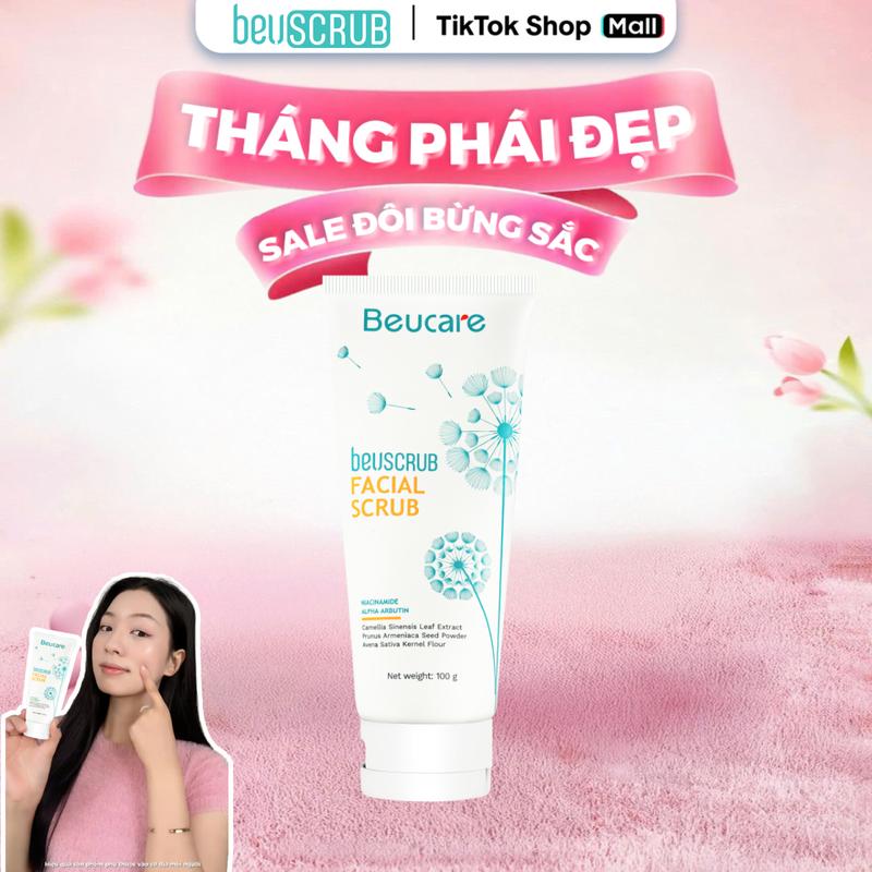 [DEAL 1 TDC ]_TDCL801 BEUSCRUB kem Tẩy Tế Bào Chết Cho Da Mặt Nam Nữ 100g, Skincare Làm Đẹp Da, Hỗ Trợ Làm Sạch Da, Dưỡng Ẩm Dịu Nhẹ, Giúp Da Mịn Màng và Tươi Sáng Women