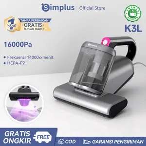 【MEGA SALE】Simplus Vakum Tungau Daya Hisap Kuat 16000Pa Filter HEPA F9 Dust Mite Vacuum Cleaner Desain Tangki Ganda Sterilisasi Lampu UV Angin Panas 55℃ Getaran 18000kali/menit CMYH006