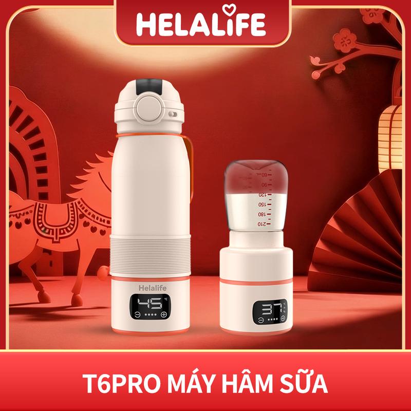 Ấm đun nước và máy hâm sữa di động cho Em Bé Mini Helalife T6Pro Thông minh 500ml Có thể hâm nóng đến 100 độ Bảo hành miễn phí một năm VN