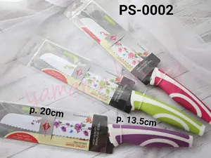 PS-0002 Pisau gerigi stainless steel pisau roti serrated knife motif