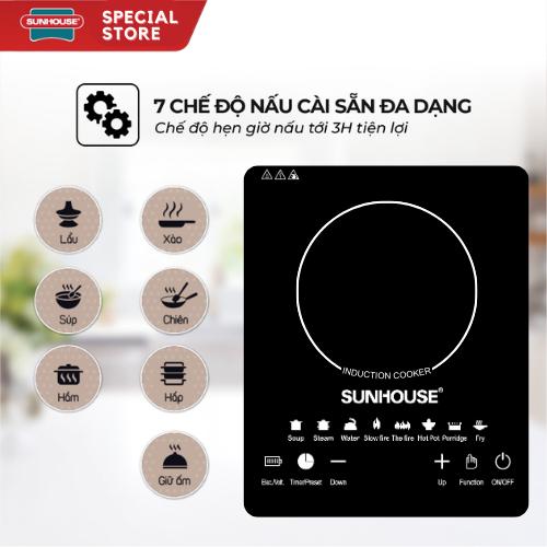 Bếp Từ SUNHOUSE SHD6011 Bảo Hành 12 Tháng, Bếp Từ Đơn Công suất 2200W Điều…