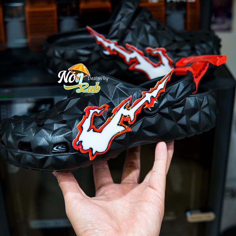 CHỈ CÓ CHARM Charm Sấm Sét Đỏ - Jibbitz Gắn Dép Lỗ Vuông - Jibbitz Nón Lab