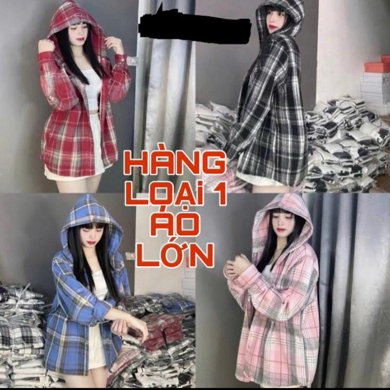  GIÁ Sỉ-TẶNG QUÀ  Áo Khoác sọc caro nam nữ  Có Mũ 2 lớp  Áo Khoác Sơ Mi Dạ Kẻ  Chống Nắng Chất Dày Dặn Mặc 4 Mùa From Rộng  38-80kg  Nam+Nữ 