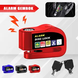 Alarm Gembok Motor Anti Maling Disc Lock Kunci Rem Cakram Waterproof Bahan Metal Kuat Aman Tahan Air & Serbaguna