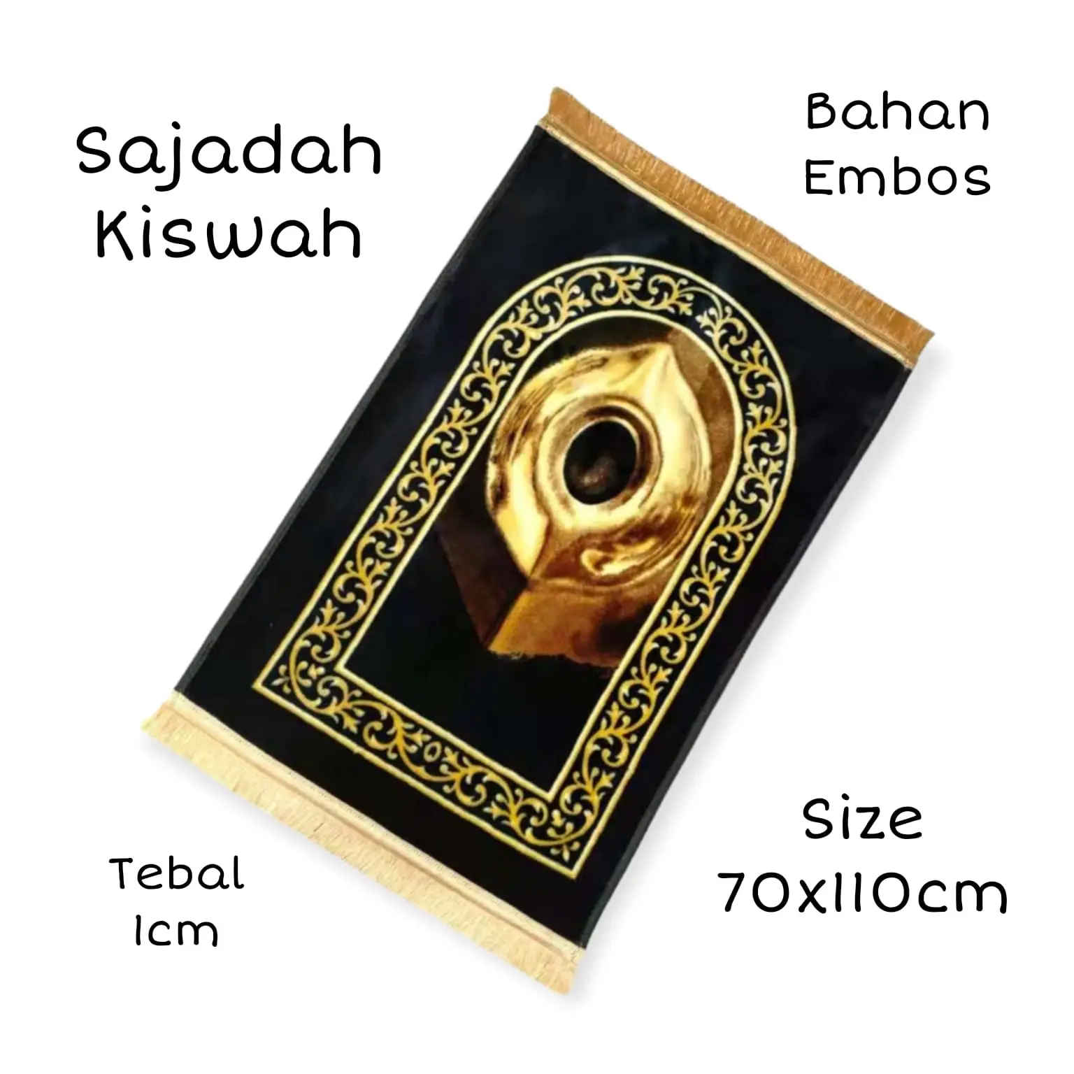 Sajadah Turki Tebal Busa Sajadah Kiswah Rumbai Antislip Premium Nyaman Dan Lembut