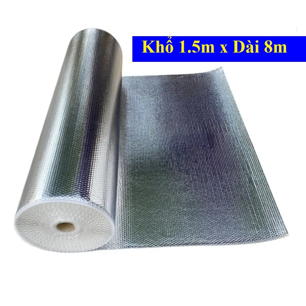( Khổ cao 1.5m x Dài 8m ) Mút xốp cách nhiệt mặt bạc chống nóng giảm nhiệt  mái tôn chất lượng