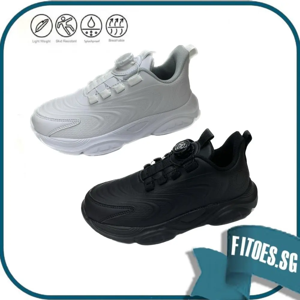 Neckermann 9263 School Shoes Twist & Tight Lace Lightweight Shoes Black White