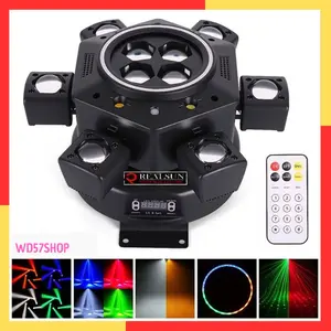 Lampu Disco Sorot LED Strip Laser Beam Strobo RGBW DMX512 150W Moving Head DJ Party Pesta Diskotik dengan 10 LED CREE RGBW dan 6 Kepala Lampu Bergerak - Baterai