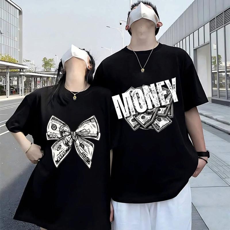 Áo thun Unisex nam nữ cộc tay cổ tròn họa tiết Money Dollar - chất cotton thoáng mát , thấm hút mồ hôi - Hàng QC cao cấp - Áo phông unisex nam nữ slimfit