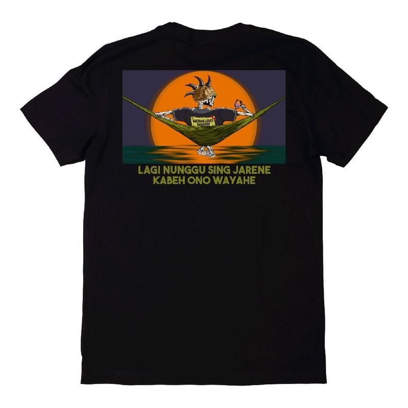 T-Shirt / Kaos LAGI NUNGGU SING JARE KABEH ONO WAYAHE - KATA MAKNA. Keren Sablon Distro Pria Hitam Dewasa Katun Wanita Pendek Baju Oblong Combed Tulisan 0