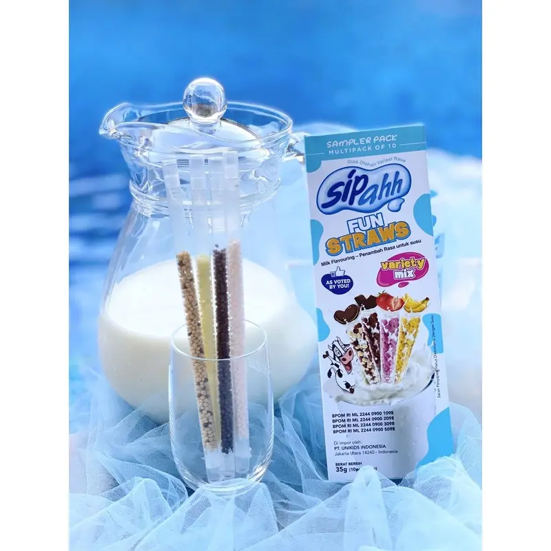 Sipahh Fun Straw Pack 10's Sedotan Rasa Mix 1