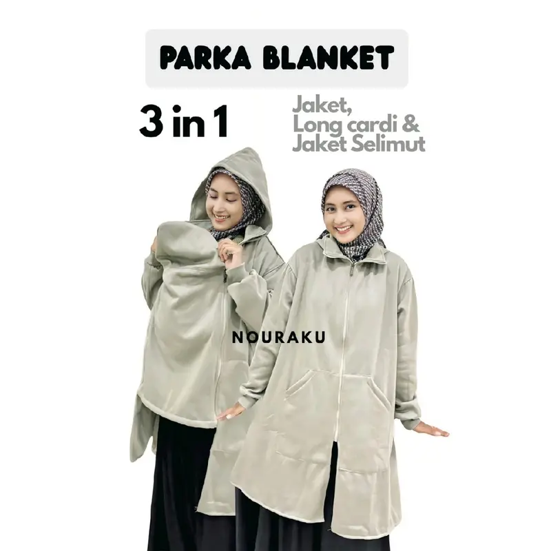 Blanket Parka Ibu dan Anak 2in1 Nouraku | Selimut Bayi dan ibu / Jaket Bayi / Blanket Ibu dan Bayi 0
