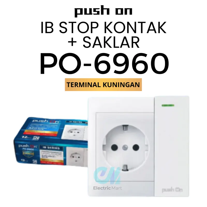 Push On IB Saklar Lampu Engkel Hotel Saklar Seri Triple Stop Kontak Premium Tanam Tembok Switch 5