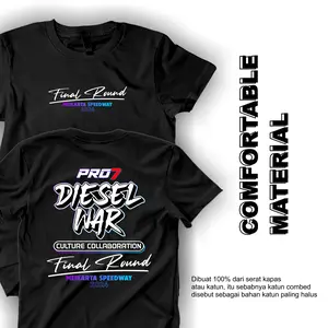 Baju T shirt Kaos DieSL War Meikarta 2024 Speedway Final Rounde Power Engine Motif Terbaru Street Style Otomotif Unisex Pria Wanita Cowok Cewek Dewasa Distro Atasan Tulisan Bahan 100% Katun Combed Premium Quality Lengan Pendek Oblong Sablon Keren