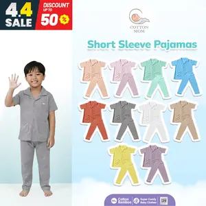 [Cotton Mom] Piyama Kancing Lengan Pendek Anak-Anak