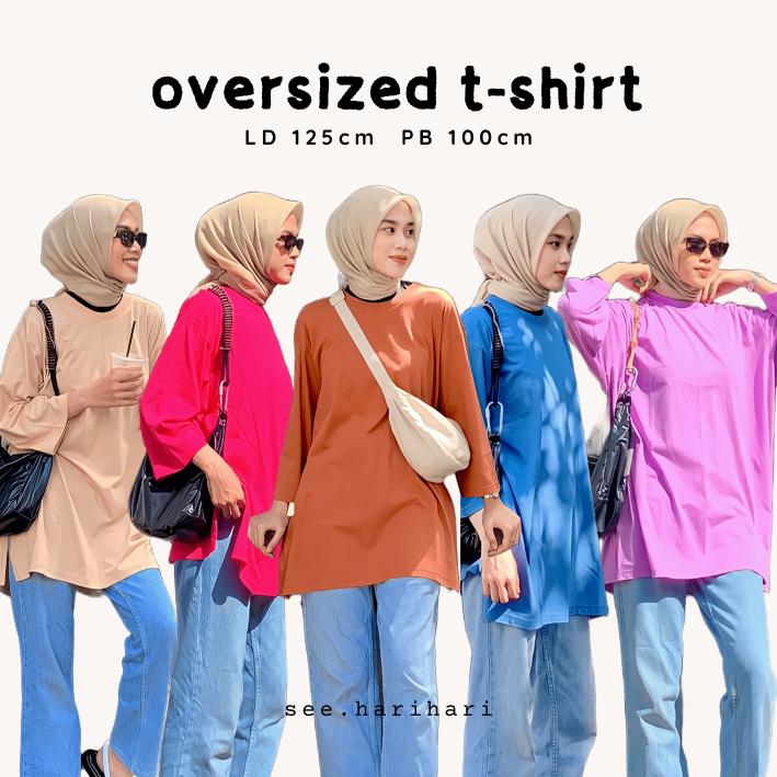Oversized T-shirt | Kaos Oversize Wanita Polos | see.harihari 1