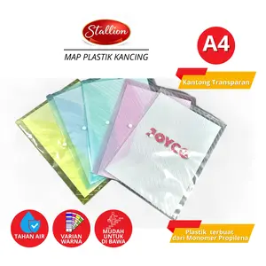 COD Map Dokumen Plastik Kancing Isi 10 PCS Map Document Bag A4 Smart Pocket Bening Map Kancing Polos