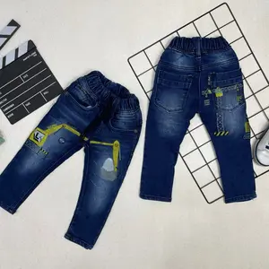 Celana Jeans Panjang Anak 1-7 Tahun #BlueNavy #Excavator (CPJ-04)