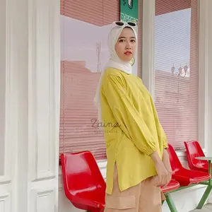 Atasan Busui Friendly Bukaan Samping Kaos Menyusui Jumbo Lovy Blouse Lengan Balon