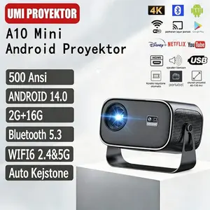 UMI Proyektor Smart Projector A10 Mini LCD TV Proyektor Pintar Android 14 500 ANSI