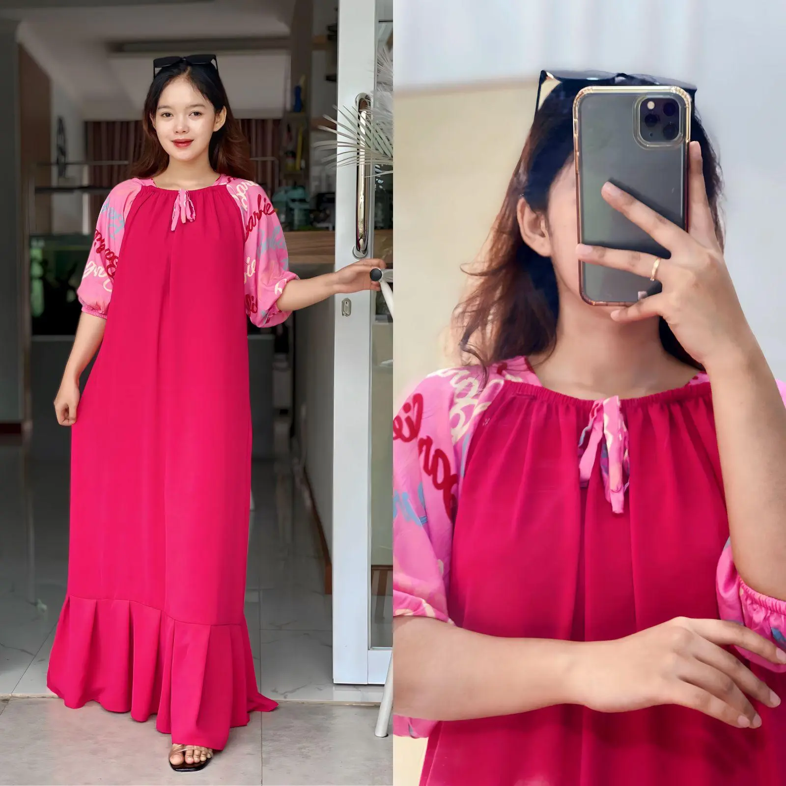 DRESS CLARA LALUNA  CRINKLE AIRFLOW MIX RAYON PREMIUM