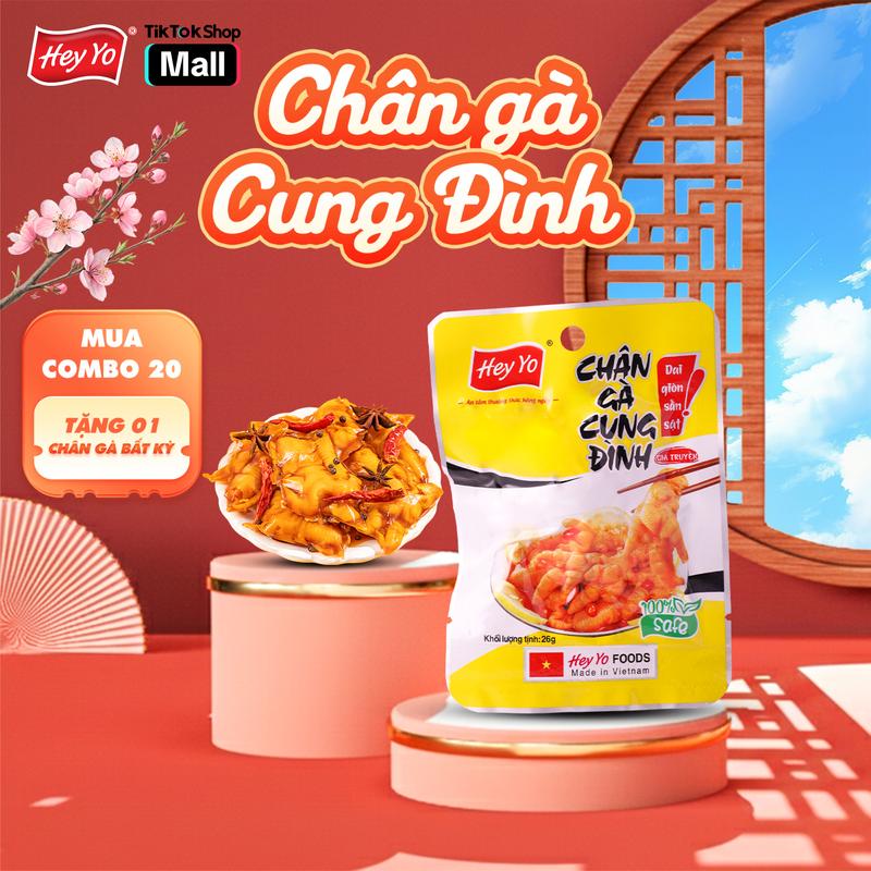 TẶNG QUÀ DUY NHẤT LIVE BRAND Chân Gà Cay rút xương Hey Yo Cung Đình 29g hàng Việt Nam thơm ngon chất lượng