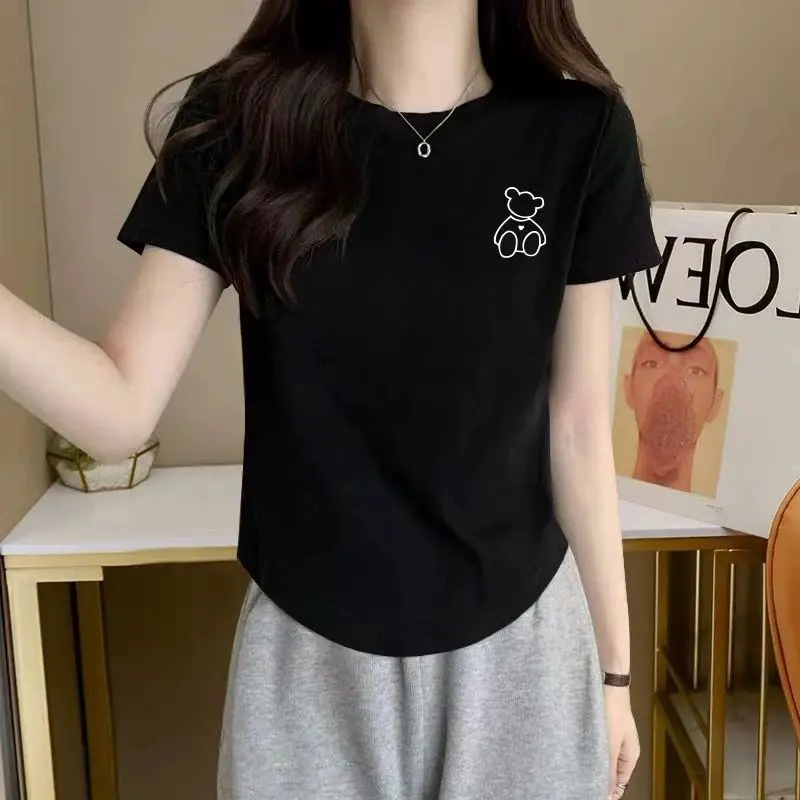 Kaos Polos Dewasa/Kaos Wanita Lengan Pendek/Kaos Oblong Wanita Distro Premium/Atasan/Baju Kasual/Baju Lengan Pendek Melar 3