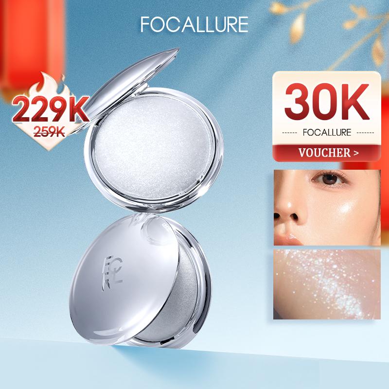 【Voucher 30k Focallure Họa tiết mềm mại giống Mochi Highlighter Shimmer Glitter