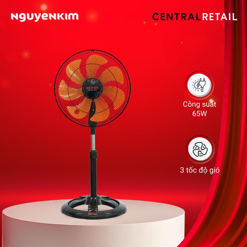 Quạt lỡ Senko LTS1636 Đen Cam - Hàng chính hãng